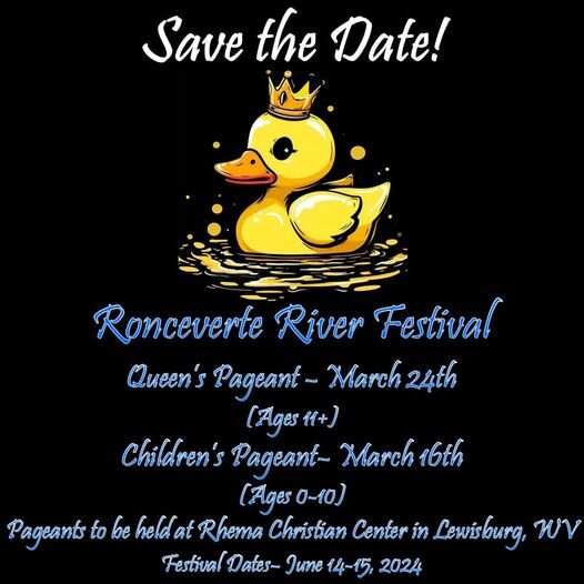 Ronceverte River Festival Announces Exciting Beauty Pageants for 2024